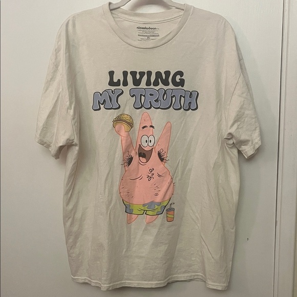 Nickelodeon Patrick Star 'Living My Truth' Tee - Cream and Pink size XL - Picture 2 of 8